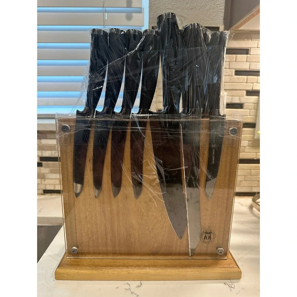 Schmidt Brothers Black Titanium German Steel Knife Set Block 10pc